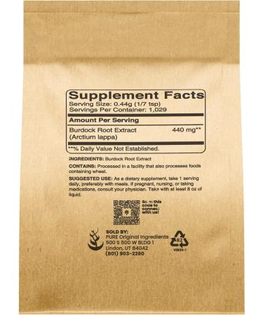 PURE ORIGINAL INGREDIENTS Burdock Root - 16 Oz. - Buy Online on GoSupps.com