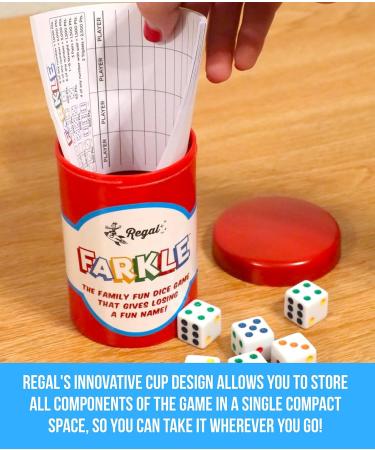 Regal Games Farkle Dice Game Set | Family-Friendly Fun with Six Dice and Scorecards | Includes Storage Cup | Ideal for 2-4 Players Ages 12 - Buy Online on GoSupps.com