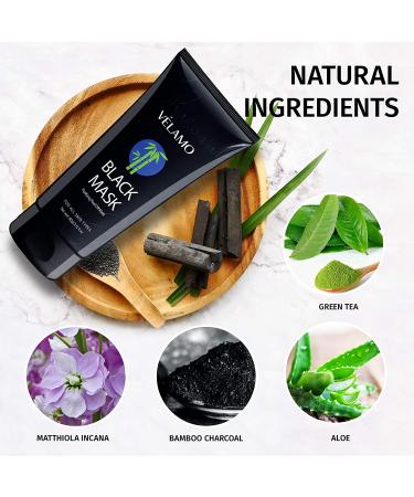 VELAMO Blackhead Remover Mask - Purifying Charcoal Peel Off Mask for Deep Cleansing - 60g - Buy Online on GoSupps.com