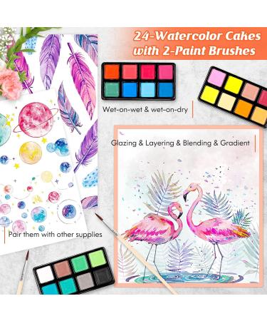 Deluxe Art Set with 186 Art Supplies, 24 Acrylic Paints, Crayons, Colored Pencils, 2 A4 Drawing Pads, 1 Coloring Book - Creative Gift Box for Artists, Beginners, Kids - Brown - Buy Online on GoSupps.com