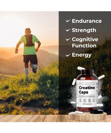 Santa Cruz Paleo Creatine Capsules, Supports Muscle Growth & Energy, Gluten Free, Keto, Sugar Free, Paleo, No Fillers or Additives, Creatine Monohydrate Pills, 2500mg, 100 Servings, 300 Capsules - Buy Online on GoSupps.com