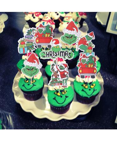 36 Pack Grinch Cupcake Toppers Merry Christmas Cupcake Picks Grinch Christmas Gifts Birthday Baby Shower Christmas Party Cake Decorations Supplies 5 - Buy Online on GoSupps.com