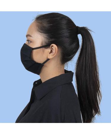 Gildan Adult Black Cotton Face Mask (24 Pack) | Reusable 3-Layer with Ear Loop | 6.5 x 7 Size | Breathable & Comfortable - Buy Online on GoSupps.com