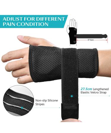 Carpal Tunnel Syndrome Wrist Support - Left Hand Compression Bandage for Pain Relief | Tendon Injury Relief (L/XL) - Buy Online on GoSupps.com
