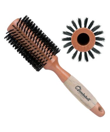 Bombshell Birch Wood Round Brush — Sustainable Boar Bristle Round Brush with Natural Birch Wood Handle, Round Hair Brush for Styling, Blow Out, and Curling (2.5 inch)