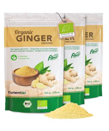Nortembio Organic Ginger Powder 300 g. 100% Natural. Special for Infusions. Dried Ground Ginger Without Additives or Preservatives, Vegan and Gluten Free. High Fiber Content.
