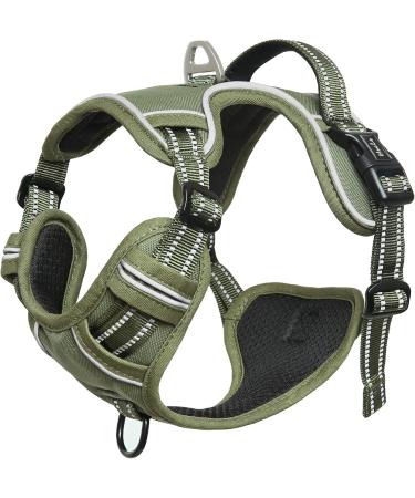 Heele Dog Crockery & Harness for Large Dogs - Soft Padded Breathable Chest Harness & Anti-Train Dishes in Army Green - XL Size - Buy Online on GoSupps.com