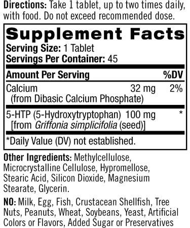 Natrol 5-HTP Time Release Tablets 100mg - 45 Count | Promotes Calm & Positive Mood, Drug-Free Formula | Maximum Strength Controlled Release - Buy Online on GoSupps.com