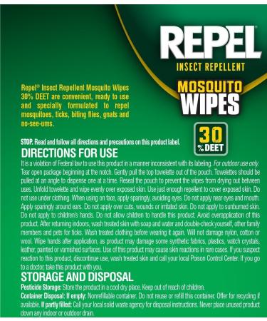 Repel Sportsmen 30% DEET Mosquito Repellent Wipes - 20 Count - Buy Online on GoSupps.com