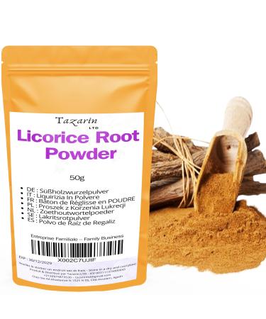 Tazarin LTD TazarinLtd 50g Licorice Root Ground Licorice Root Powder - Intense Aroma & Taste - 100% Natural Pure & No Additives