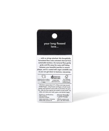 Hello Activated Charcoal Infused Floss 3pk - Vegan Wax, Fresh Mint, Natural Peppermint Flavor - Buy Online on GoSupps.com