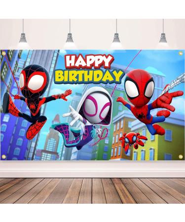 Spidey and His Amazing Friends Birthday Decorations  Party Supplies Set Include Banner  Backdrop  Balloons  Hanging Swirls  Cake Cupcake Toppers  Tablecloth for Boys Girls Spidey Theme Party - Buy Online on GoSupps.com