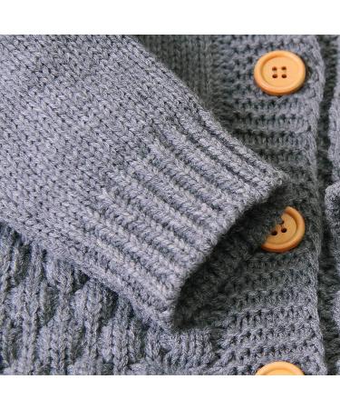 VICROAD Baby Hooded Knitted Romper | Newborn Boys Girls Sweater Jumpsuit 6-12 Months Grey - Buy Online on GoSupps.com