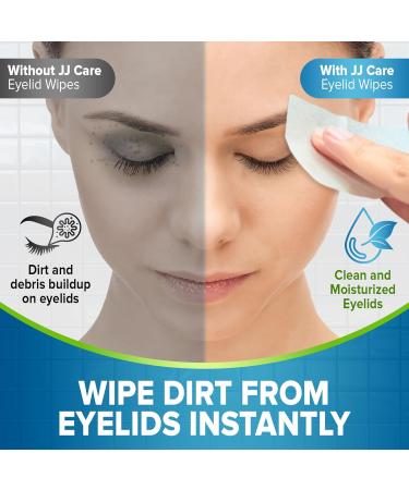 JJ CARE Eyelid Cleaning Wipes - 80 Individually Wrapped Hypoallergenic Eye Scrub Pads for Irritated Itchy & Dry Eyes - Unscented Moisturizing Wipes - Buy Online on GoSupps.com