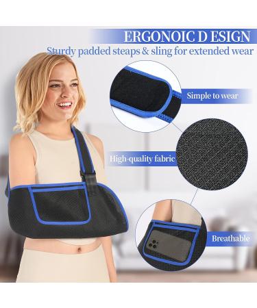 Arm Sling Shoulder Immobilizer with Storage Bag - Blue | Ideal for Shoulder Injury Recovery | For Men and Women | Torn Rotator Cuff, Surgery, Fracture, Strain - Buy Online on GoSupps.com