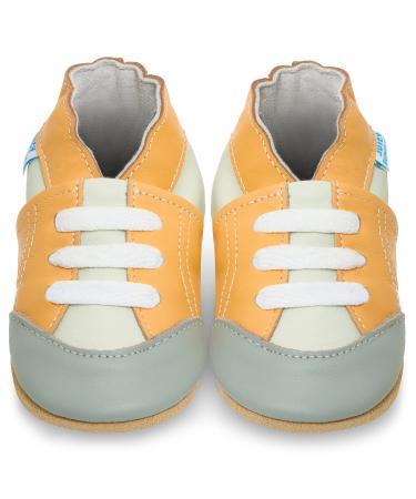 Baby Shoes with Soft Sole - Baby Girl Shoes - Baby Boy Shoes - Leather Toddler Shoes - Baby Walking Shoes 12-18 Months Yellow Trainers
