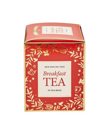 New English Teas Christmas Box Tea Carton with 10 Breakfast Teabags 0.02 kg red Breakfast Teabags 20 Count (Pack of 1)