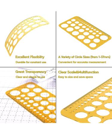 RZDEAL Circle Round Stencil Template Artist Design Drawing Tool (1mm to 37mm) Yellow - Buy Online on GoSupps.com