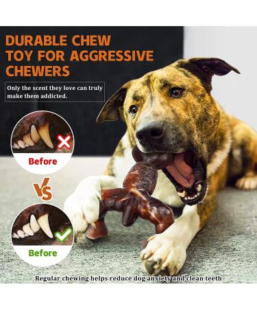 MOXIKIA Tough Dog Bone Chew Toy - Indestructible & Real Bacon Flavored - For Aggressive Chewers - Durable Toy for Medium/Large Breed Dogs - Buy Online on GoSupps.com