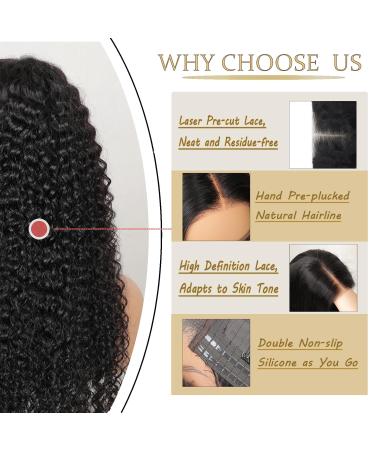 4x4 HD Lace Glueless Wigs for Black Women - Pre-Cut Pre-Plucked Long Curly 18 Inch 180% Density Natural Hairline - Buy Online on GoSupps.com