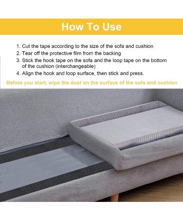 TEUVO Couch Cushion Non Slip Pads to Keep Couch Cushions from Sliding  Premium Hook and Loop Tape with Adhesive for Smooth Surfaces  11cm Wide and 1M Long - Buy Online on GoSupps.com