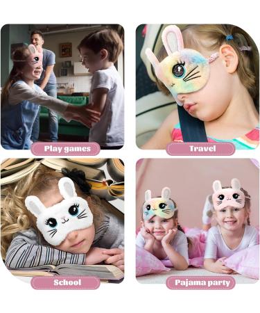 Kids Plush Sleep Mask 3-Pack - Colorful Rabbit Style Eye Cover for Girls - Buy Online on GoSupps.com