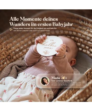 Holz Meilensteinkarten f r Babys 30 edle Holzscheiben als Geschenk zur Geburt oder Babyparty f r werdende M tter und Eltern - Buy Online on GoSupps.com