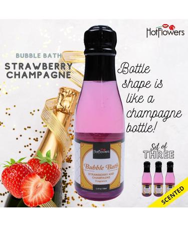 Buy Hot Flowers Bubble Bath Scented Foam for Men & Women Relaxing & Moisturizing Soak in Champagne-Shaped Bottles - Buy Online on GoSupps.com
