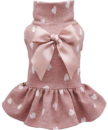 Fitwarm Pink Turtleneck Dog Dress - Mothers Day Puppy Outfit for Birthday Party - Medium - Buy Online on GoSupps.com