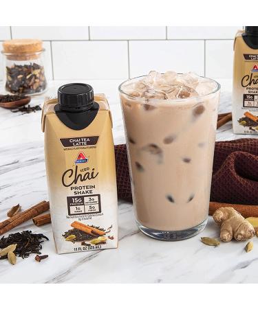 Atkins Iced Chai Tea Latte Protein Shake 11 Fl Oz - Pack of 12 | Delicious Low Carb Drink - Buy Online on GoSupps.com