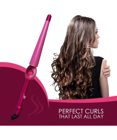 Mr Big Tapered Curling Wand - Long Barrel Ceramic Curling Iron for Long Hair | 6 Heat Settings Dual Voltage Auto Off - 2/3 to 1.25 Diameter - Buy Online on GoSupps.com