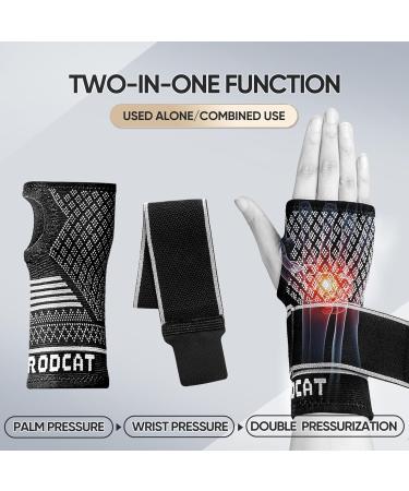 Scrodcat Silver Wrist Compression Bands - 4 Pieces for Carpal Tunnel & Arthritis Pain Relief - Adjustable with Thumb Loop for Men & Women - Set M - Buy Online on GoSupps.com