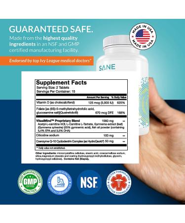 Vitaae Citicoline Brain Supplements - Memory & Focus Nootropic for Brain Health - Supports Throat Phlegm - Boost Mental Clarity & Cognitive Function - Buy Online on GoSupps.com
