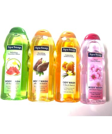 Spasoap Body Wash With Soft Refreshing Scent Extra Moisturizing and Deep Cleansing with shea & Vitamin E (1 count) 20FL oz each Body soap smooth feeling (Cherry Blossom) - Buy Online on GoSupps.com