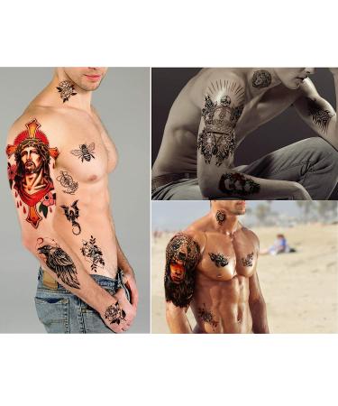 Yazhiji 56 Sheets Temporary Tattoos Stickers - Half Arm Shoulder and Tiny Fake Tattoo Designs for Men and Women - Buy Online on GoSupps.com