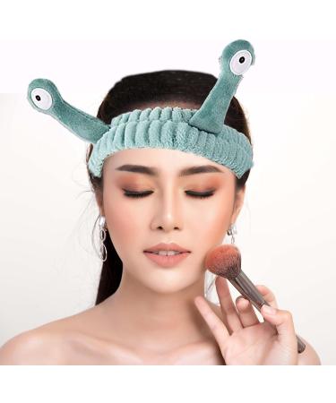 Dinghaole Creative Face Wash Headband for Women - Palm and Snail Cartoon Cute Coral Fleece Elastic Hair Band for Shower Sports Skincare and Makeup - Buy Online on GoSupps.com