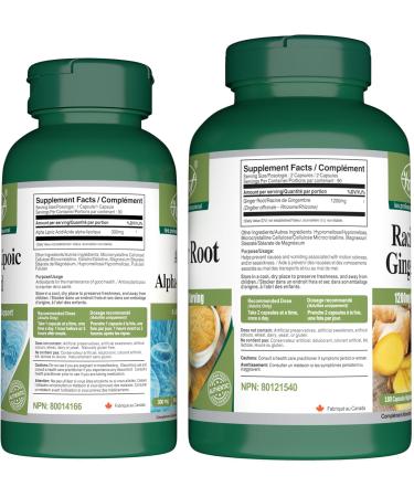 VORST Alpha Lipoic Acid 300mg 90 Capsules & Ginger Root 180 Vegan Capsules (Combo Bundle 2 Bottles) - Buy Online on GoSupps.com