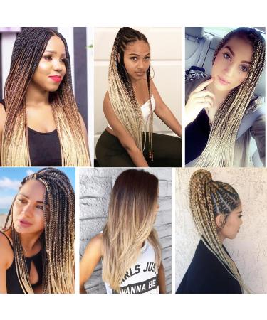 LDMY Pre-Stretched Braiding Hair Extensions - 8PCs 26 Ombre Brown Blonde Synthetic Kanekalon Hair for Braiding - Lightweight 90g/PC - Buy Online on GoSupps.com