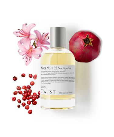 Twist Noor No. 105 - Eau De Parfum Inspired by J. Malone Pomegranate Noir Cologne Long-Lasting Perfume For Women & Men Paraben Free Vegan Clean Ingredients Unisex - 100 ml | 3.4 fl. oz. Noor No. 105 - Inspired by J.M. Pomegranate Noir 3.4 Fl Oz (Pack of 1