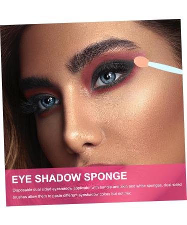 BELLIFFY 100pcs Double Ended Eyeshadow Brush Double-sides Eye Brush Makeup Brush Sponge Brush Makeup Tool Eyeshadow Stick Dual-side Cosmetic Applicator Cosmetic Tool 6.5x1.3cm Blue - Buy Online on GoSupps.com
