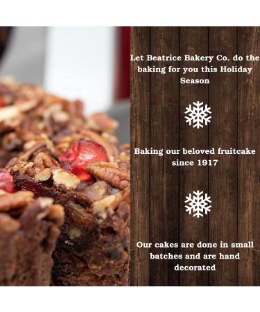 Beatrice Bakery 2lb Gourmet Chocolate Fruitcake Fudge Brownie with Cherries, Pineapple, Raisins, Walnuts, Pecans | Gift Box Included - Buy Online on GoSupps.com