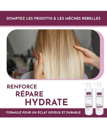 LISSARA - Duo Shampoo and Conditioner Without Sulfate SLES - Without Silicone - Without Paraben - with keratin - Extender After Brazilian Straightening - Made in France - 2 x 500ml - Buy Online on GoSupps.com