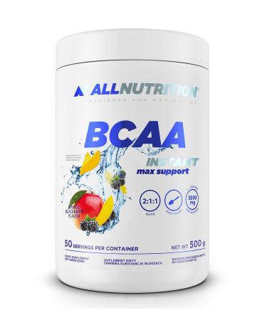 All -Nutrition BCAA Max Support Powder with high -dose amino acid complex - glutamine leucine valine isolucin taurine easily soluble and productive - Mango bravers Mango -Blackberry 500 g (1 Pack)