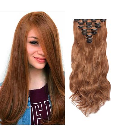 Cybelleza clip in extensions hair extension hair part like real hair 8 tresse cheap hair sealing hair seal synthetic hair (light auburn)
