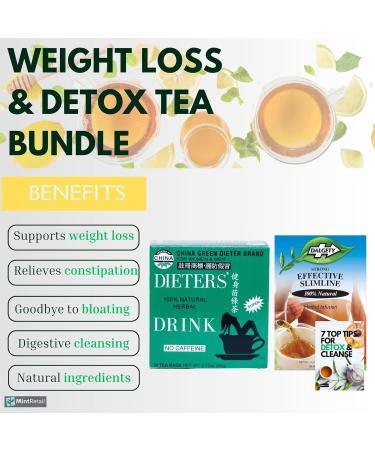 Detox Tea Bundle 48 Teabags with Dieters Drink Dieters Tea 30 teabags and Dalgety Effective Slimline Tea Herbal Infusion 18 Teabags Including Mint Retail Detox & Cleanse Guide - Buy Online on GoSupps.com