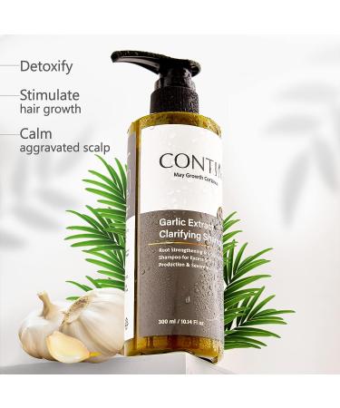 CONTIN Garlic Shampoo: Natural Scalp Treatment for Oily Sensitive Hair, Hair Loss, Growth, Anti-Thinning & Dandruff - Strengthen Roots, Clarify Follicles, Unscented - Thicker Fuller Hair - Buy Online on GoSupps.com