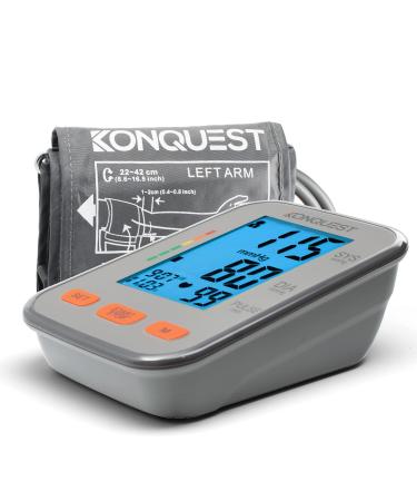 Konquest Automatic Upper Arm Blood Pressure Monitor - Extra Large Cuff 12 to 19 (32 to 48.5 cm) - Large Backlit Display - Irregular Heartbeat Detector - Blood Pressure Monitor for Home Use XL Cuff