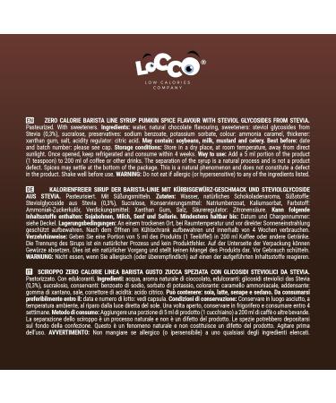 Locco Calorie Free Barista Syrup Vegan Keto & Gluten Free | Sugar Free Chocolate Flavor | 1L Coffee Syrup - Buy Online on GoSupps.com