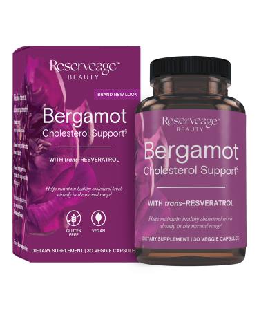 Reserveage, Bergamot Cholesterol Support, Antioxidant Supplement for Support, Vegan, 30 Capsules (30 Servings)