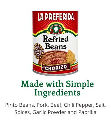 La Preferida Refried Beans Chorizo 16 oz - Pack of 3 - Buy Online on GoSupps.com